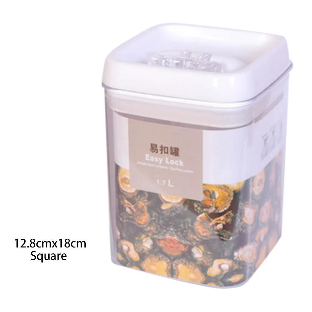 Пластиковая герметичная коробка для хранения пищевых продуктов, банки, банки, кухонные контейнеры для зерна P7Ding - Цвет: Square 12.8x18cm