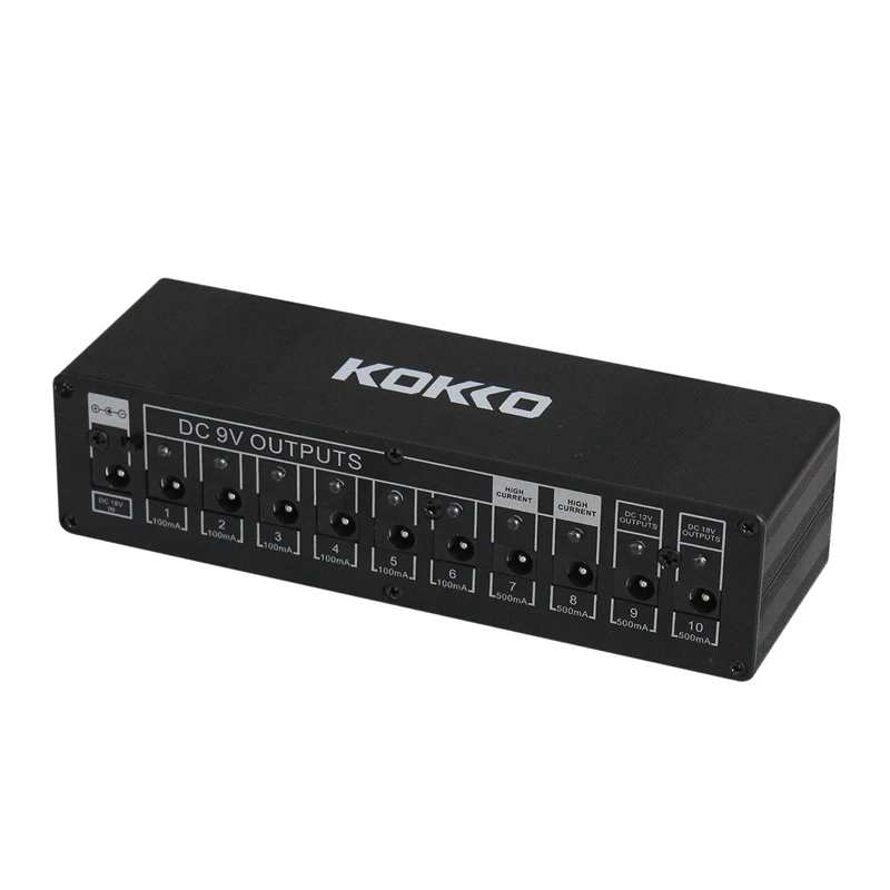Кокко гитарная педаль Питание компактный 10 выходов 7 способов 9V100ma DC 9 В/12 В/18 V безопасность Напряжение защиты(штепсельная Вилка европейского стандарта