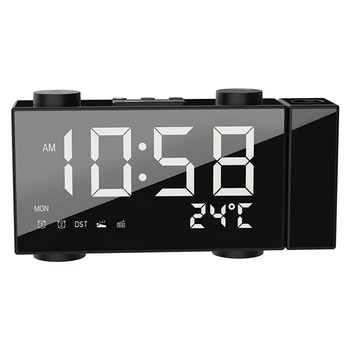 

H8 Projection Clock Creative Alarm Clock La ser Multifunction Digital Clock FM Radio Clock Time Projection Four Gear Adjustment