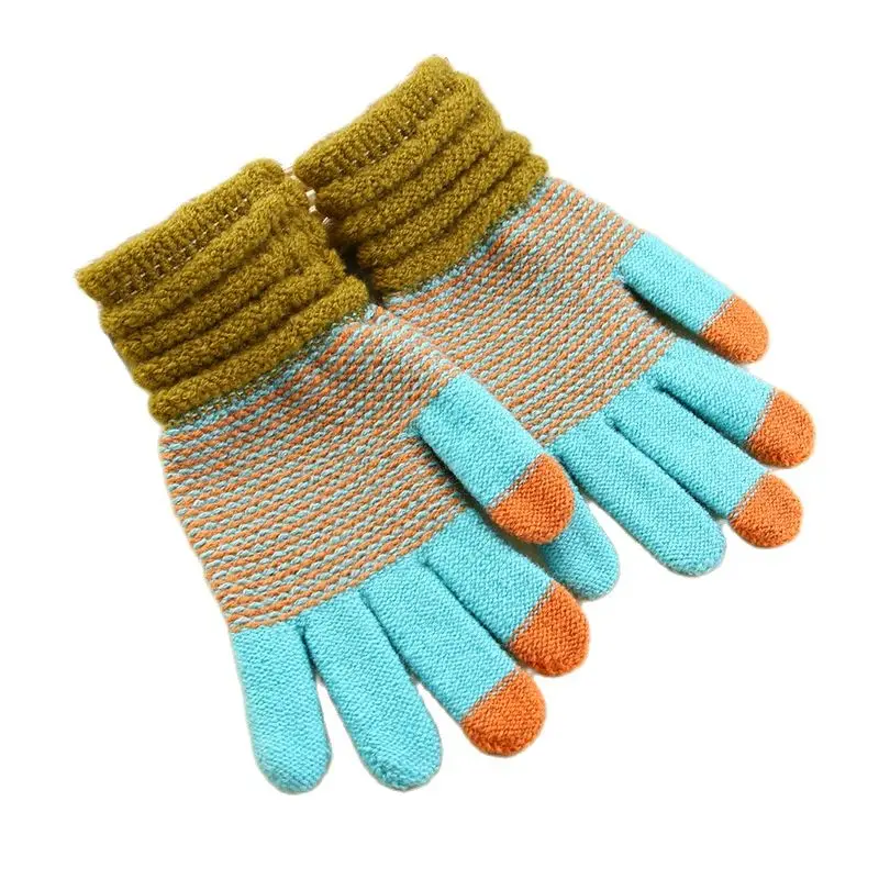 Women's Cashmere Knitted Winter Gloves Touch Screen Skiing