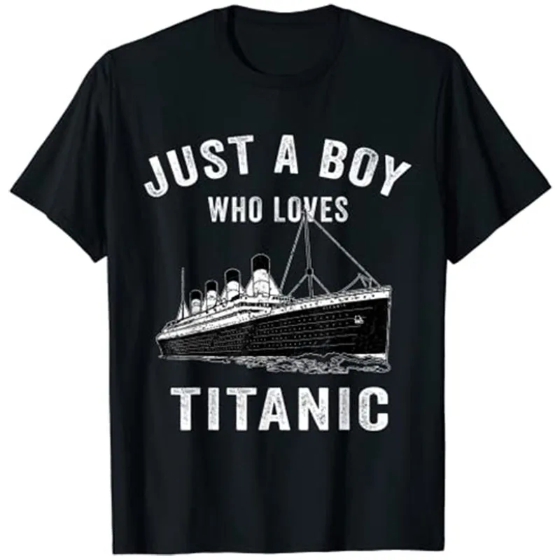 

Just A Boy Who Loves Titanic Classic Ship Lover Kids T-Shirt