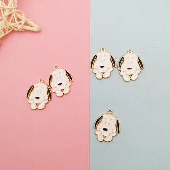 

10pcs Kawaii Dog Pet Enamel Charms Dangle Oil Drop Metal Puppy Pendants DIY Earring Bracelet Floating Jewelry Accessory FX413