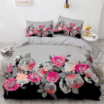 

Duvet Cover Set Custom Luxury 3D Printed Bedding Set Quilt/Comforter Pillow Case Home Textile Black Queen King Size Drop Ship