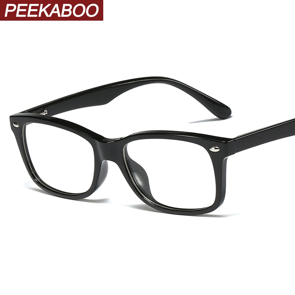 Peekaboo заклепки оптические очки оправа для мужчин tr90 Ретро квадратные черные прямоугольные очки для мужчин по рецепту подарочные товары