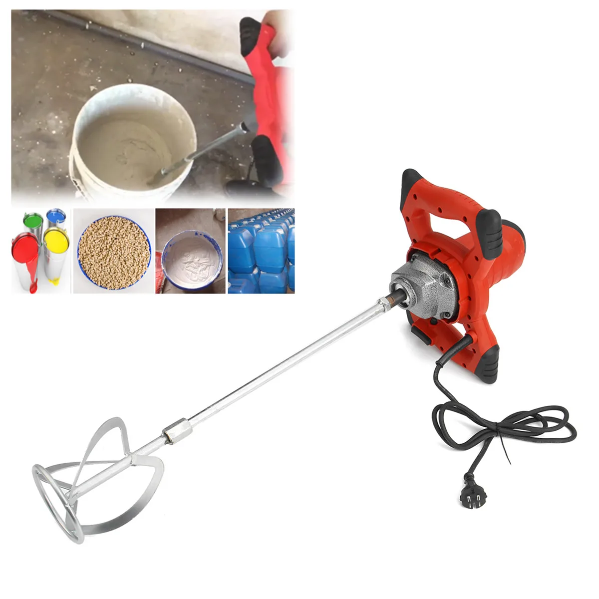 

Doersupp 1600W Voltage 220V 50/60Hz Mortar Mixer Kit High Temperature Fast Heat Dissipation 6 Level Speed Diameter 16mm 930r/min