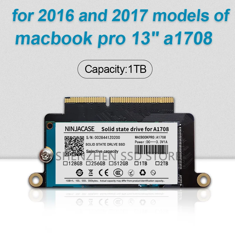 NEW for MacBook Pro Retina 13.3" A1708 1TB PCI-E SSD 656-0042B 656-0072A 2016 2017 Year MLL42LL/A MPXQ2LL/A best internal ssd for laptop