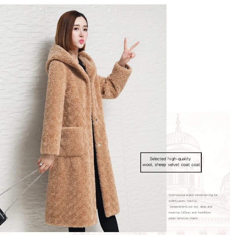 Зимнее пальто из овечьей шерсти Женская Двусторонняя одежда пальто из натурального меха женская шерстяная куртка женская одежда Manteau Femme 88015-1 YY1117