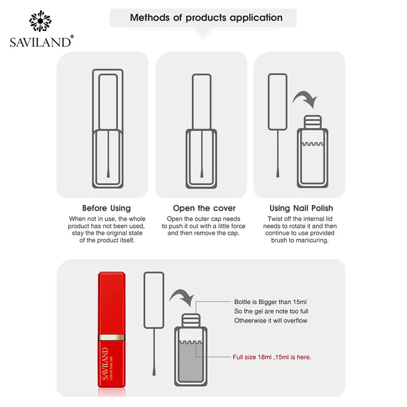 SAVILAND 15 мл Гель-лак УФ лак Полупостоянный праймер гель для дизайна ногтей лак для ногтей праймер для маникюра верхнее пальто базовое пальто