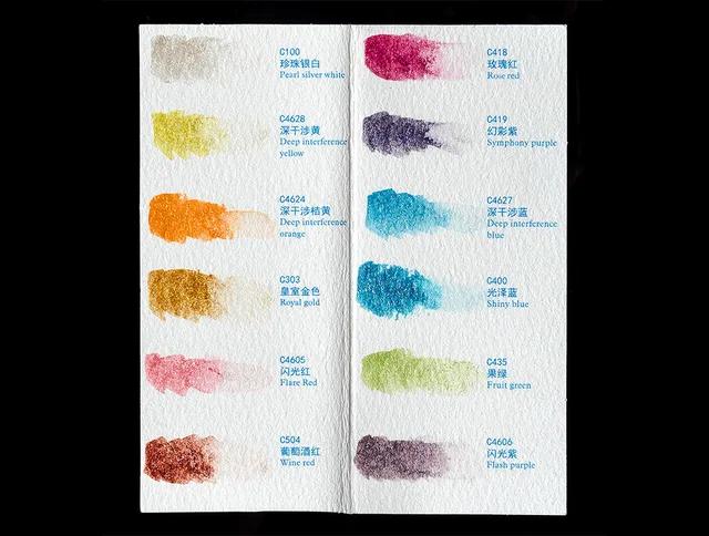 Paul Rubens Pitture ad Acquerello, Colori Solidi Glitter per Artista-  Custodia in Metallo Portatile Rosa con Palette-24 Colori Set