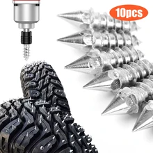 

10Pcs Car Tire Studs Alloy Anti-Slip Screws Nails Auto Motorcycle Bike Truck Off-road Tyre Anti-ice Spikes Snow Sole Tire Cleats