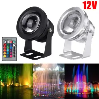 

Underwater Light AC85-265V 10W RGB LED Submersible Lamp with Remote Control 16 Colors Changing Flash for Pool Aquarium Po
