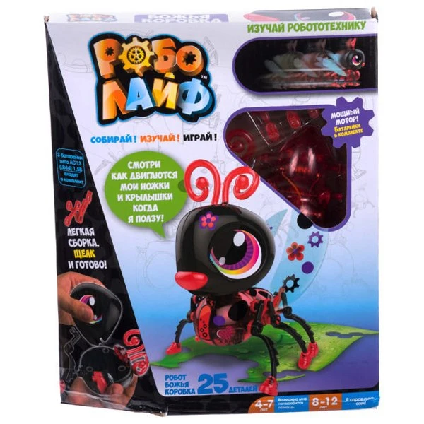 Игрушка 1 Toy РобоЛайф Божья Коровка (модель для сборки) 3*АG13 бат (входят) 20х25х4