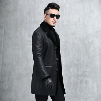 

Genuine Leather Jacket Men Sheep Shearing Winter Coat Men Sheepskin Mens Real Leather Jacket Casaco MA8201SY701 YY1130