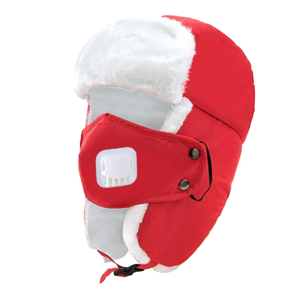 WR Зимняя утолщенная шапка унисекс для женщин и мужчин, теплые зимние шапки с ушками и принтом, повседневные спортивные шапки для бега, велоспорта, пешего туризма, уличных шапок, 18 цветов z0829 - Цвет: WR