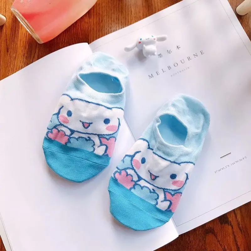 Носки hello kitty My Melody Cinnamoroll pompomprin женские Мультяшные милые носки до лодыжки, хлопковые носки для девочек, рождественский подарок