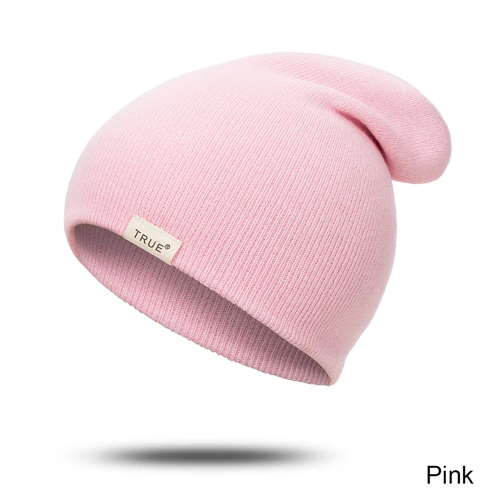 Модная шапка Skullies Beanies, шапка для женщин и мужчин, зимняя шапка, вязаная шапка Beanies, унисекс, хип-хоп шапка Skullies Beanie, шапка bonnet - Цвет: pink