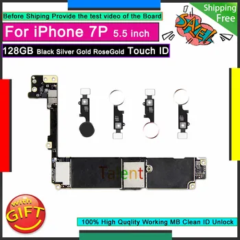 

For IPhone 7 Plus Motherboard 128GB Black Silver Gold RoseGold Touch ID Home Button Unlocked Original Mainboard Good Logic Board