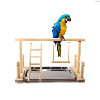 

Parrot Standing Training Frame Bird Playground with Food Tray Pet Supplies