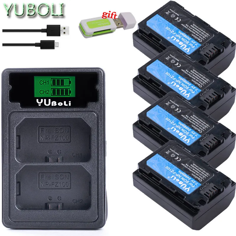 2499 мАч battery NPFZ100 NP FZ100 батарея+ светодиодный двойной USB зарядное устройство для sony np-fz100, BC-QZ1, sony a9, a7R III, a7 III, ilce-9