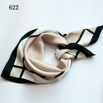 

New small square scarf small silk scarf fashionable women's versatile Scarf Hair Band Scarf Plaid