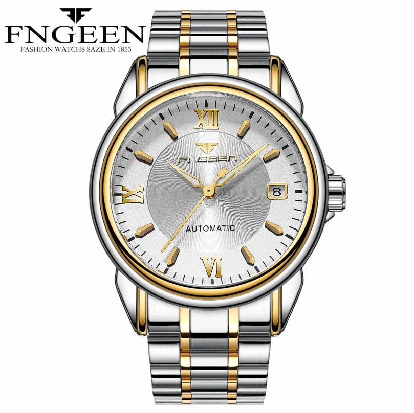 

FNGEEN Automatic Watch Men Wristwatch Tourbillon Mechanical Dress Hours Calendar Waterproof relojes hombre 2019