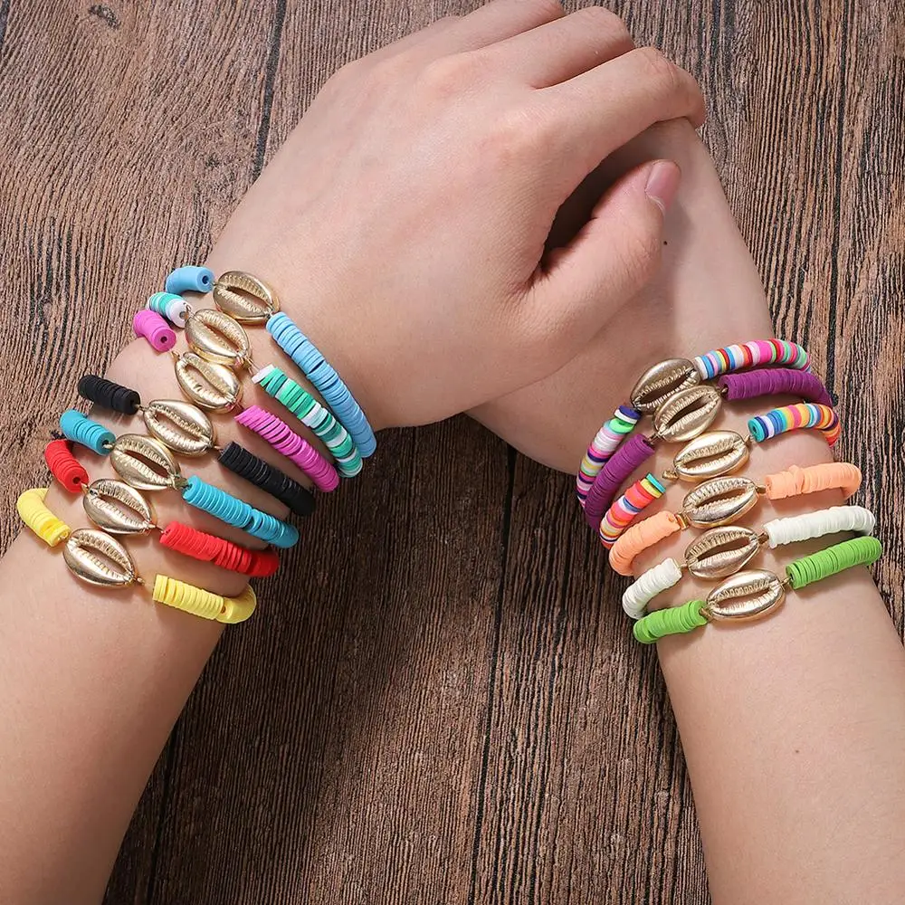 Bohemian Resin Shell Bracelet Jewelry Women Ethic Multicolor Beaded Fashion Friendship Alloy Charm Creative for Girls | Украшения и
