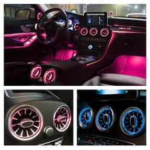 64 kolor stan LED oświetlenie otoczenia Mercedes Benz W213 W205 W222 E S C klasa Vent wlot konsola środkowa światła LED lampa remont
