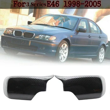 

For-BMW E46 4 Door 3 Series 1998-2005 Door Rearview Mirror Cover Cap Side Carbon Fiber Style