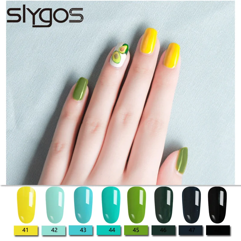 

SLYGOS 10ML Lemon Yellow Forest Green Soak Off UV Gel Polish Purple Series Long Lasting Pure Color Nail Gel Varnish Manicure