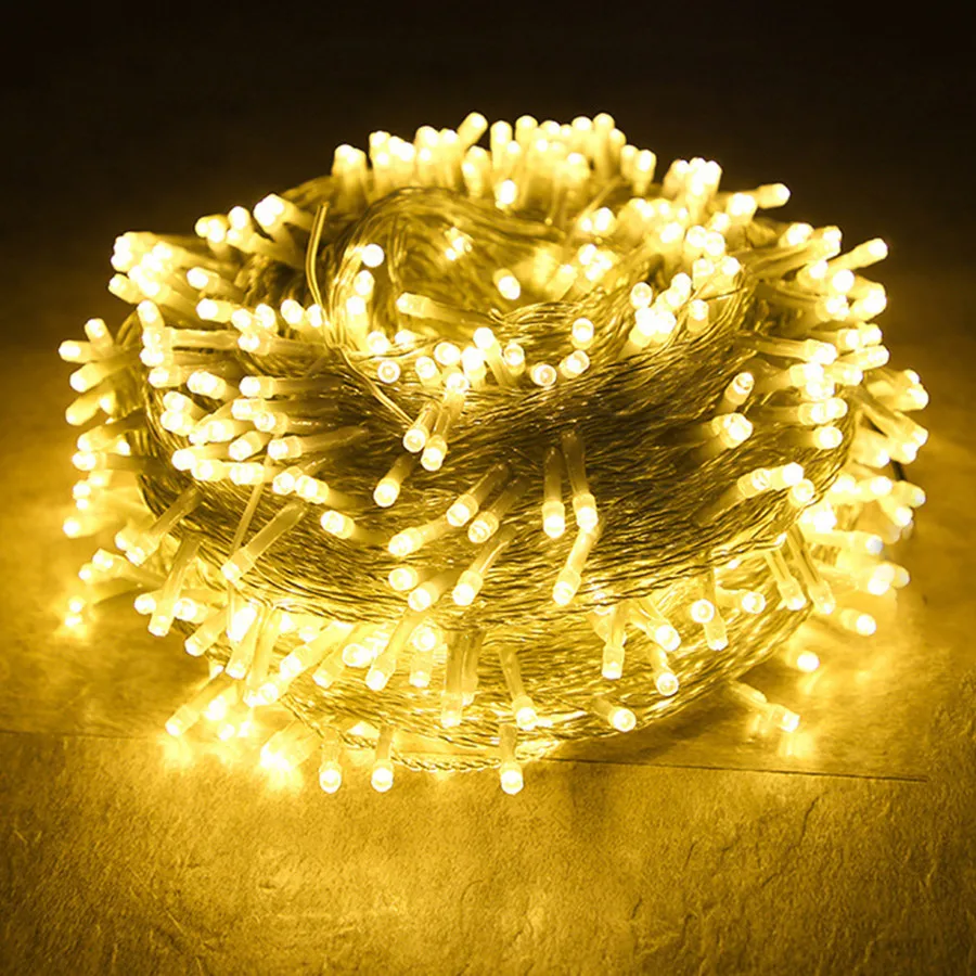 Thrisdar 100M 2000 LED Christmas String Light Outdoor Wedding Fairy Light String Garland For Christmas Tree Party Holiday Decor