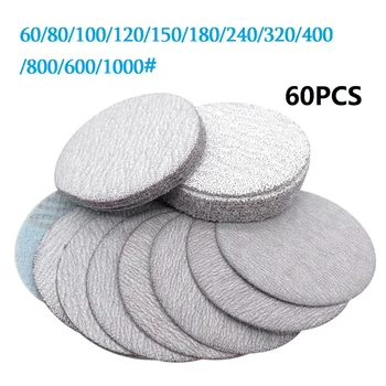 

60X 2 Inch 50mm Dry Grinding Paper Round Sandpaper Sanding Discs 60-1000 Grit