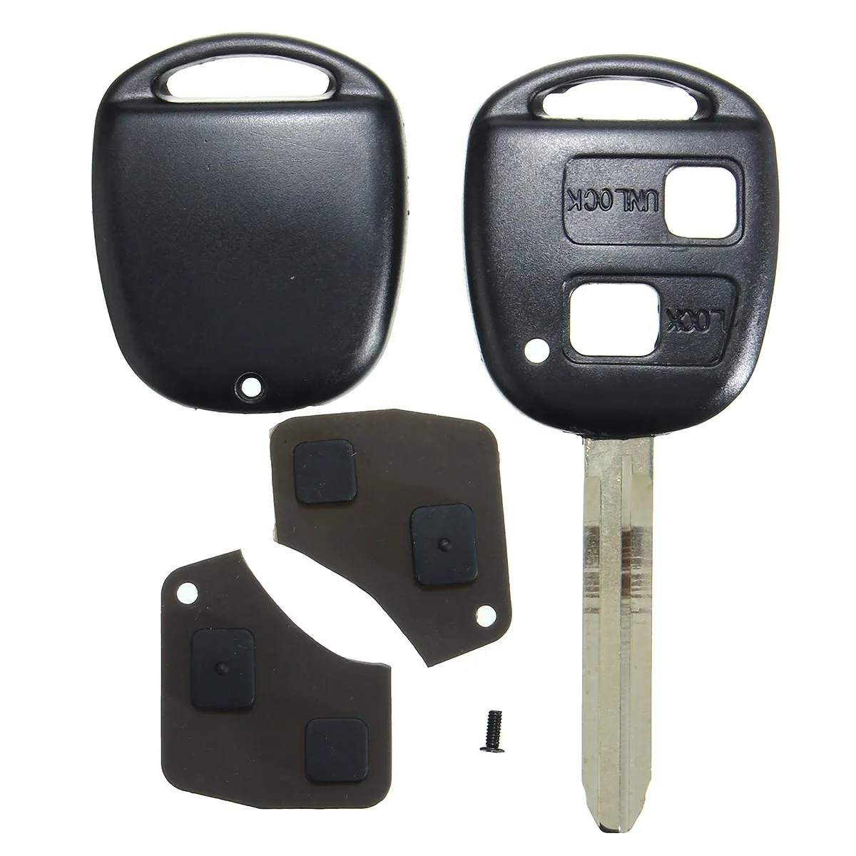 Чехол и накладка на ключ с 2 кнопками для Toyota RAV4 Camry Corolla Prado Avalon 1 комплект|2 button|2