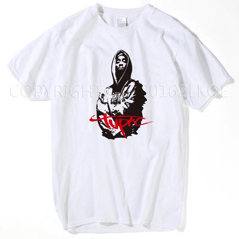 Мужская футболка с принтом Тупак 2pac, белая футболка с коротким рукавом и круглым вырезом, уличная футболка в стиле хип-хоп Харадзюку - Цвет: 9923