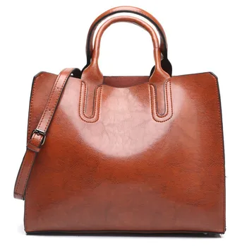 

Women's handbag 2020 new autumn and winter European and American fashion bag retro oilskin single shoulder messenger bag is suit