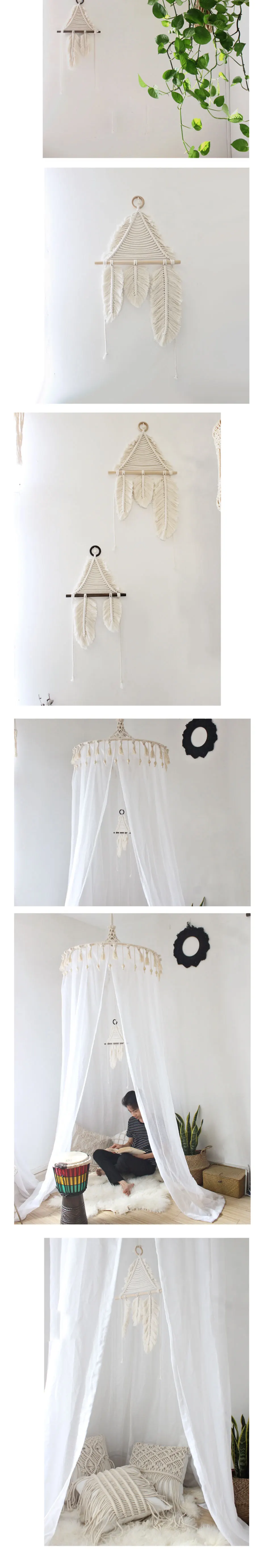 Bihemian Macrame настенный ручной тканый гобелен Ins перо Североевропейский и американский стиль для декорирования жилых помещений