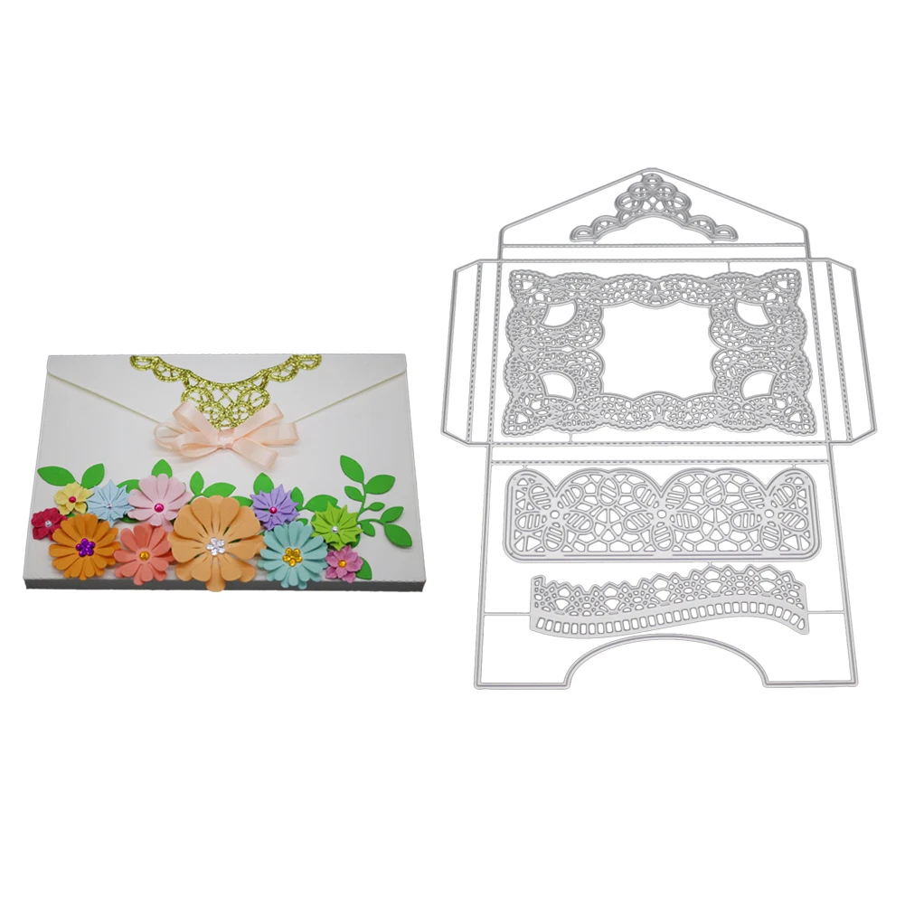 Flower Frame Envelope Metal Cutting Dies Stencil DIY Scrapbooking Album Decorative Embossing Folder Suit Paper Cards Craft | Дом и сад