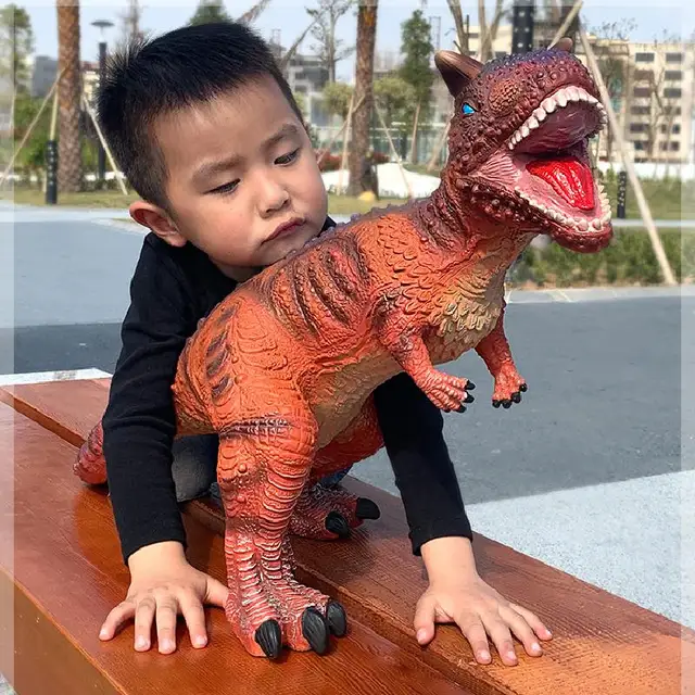 25-84cm Large Dinosaur Shark Model Toy For Kid Tyrannosaurus Rex Soft Puppets Animals Velociraptor Jurassic Worlds Children Toy 2