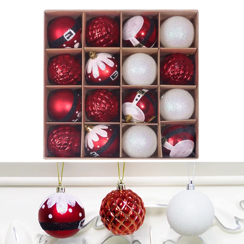 

6cm/16pcs christmas ball ornament Christmas tree colorful balls christmas tree decorations for homependant box