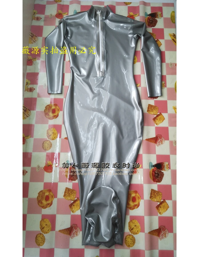 Sexy Men's Full Body Latex Vacuum Bag Bdsm Bondage Fetish Rubber Sleeping Sack With Back Zip