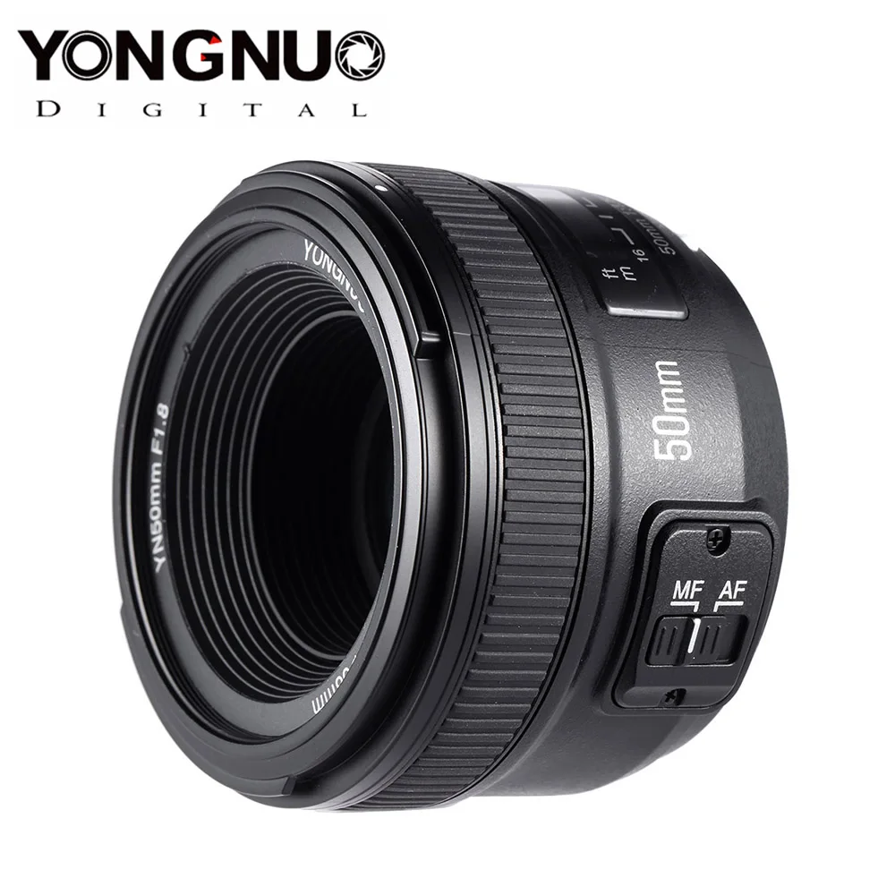 Объектив YONGNUO YN50mm F1.8 для камеры Nikon F Canon EOS с автофокусом объектив с большой апертурой для DSLR камеры D800 D300 D700 D3200 D3300