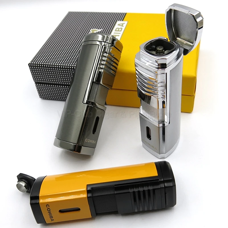 Металлическая 4-фонарь ная Зажигалка Cohiba зажигалка для сигар многоразовая с