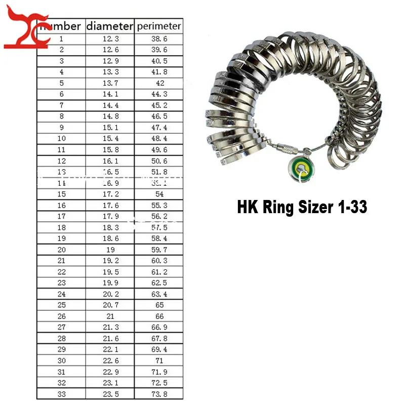 Полезное стандартное ювелирное изделие инструмент Серебряное кольцо размер 1-33 разный Размер s металлическое кольцо измерительный инструмент кольцо на палец размер r измерительный прибор HK