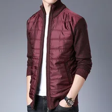 Осенняя и зимняя мужская модная дизайнерская Лоскутная Повседневная Толстая теплая куртка с длинным рукавом молодежная одежда