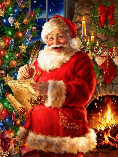 

DIY Diamond Painting Santa Claus Diamond Embroidery Cartoon Round Picture Diamond Full Home Decoration Christmas gift