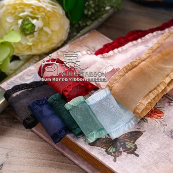 

Frill Organza Silk Ribbon Polyester 16 25 40mm100Yard/Roll Sheer Polyester Tape Sewing Accessories manualidades DIY Flower ruban