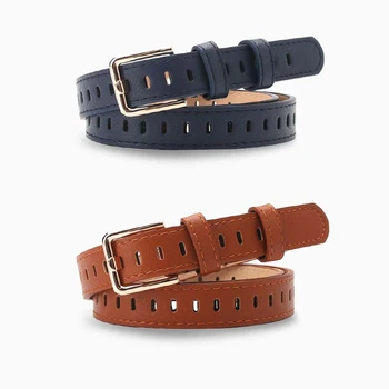 

New Design Faux Leather Belt Female Hollow Out Pin Buckle Belts For Women Solid Retro Waist Strap Belt For Jeans Dress