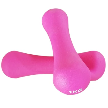 

2 Pieces Bone Shaped Color Dip Small Dumbbells 1Kg Ladies Gym Aerobics Yoga Dumbbells Environmentally Friendly Small Dumbbells P