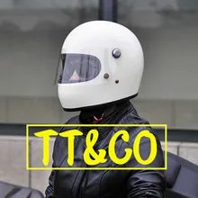 무료 배송 tt & co casco moto 빈티지 모토 사이클 헬멧 ece 인증 브랜드 유리 섬유 레트로 모토 rbike 풀 페이스 헬멧(China)
