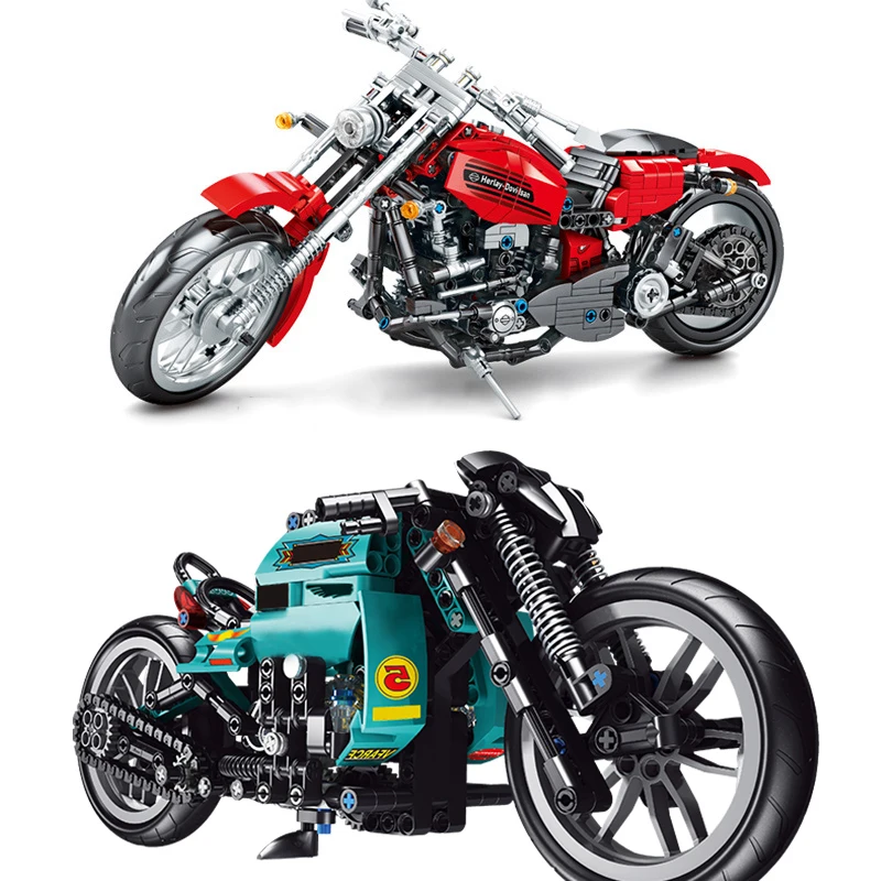 Hightech Offroad Motorcycle Building Blocks Racing Motorbike Bricks Children