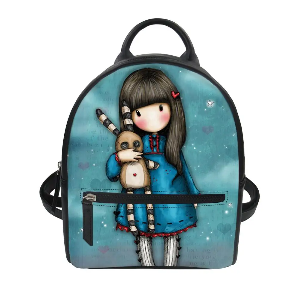 

Little Doll Girl PU Leather Backpack Women Mini Designer Travel Backpack Girls Vintage Bohemian Waterproof School Bag Daypack